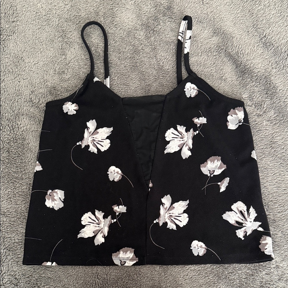 Leith Black and White Floral Camisole